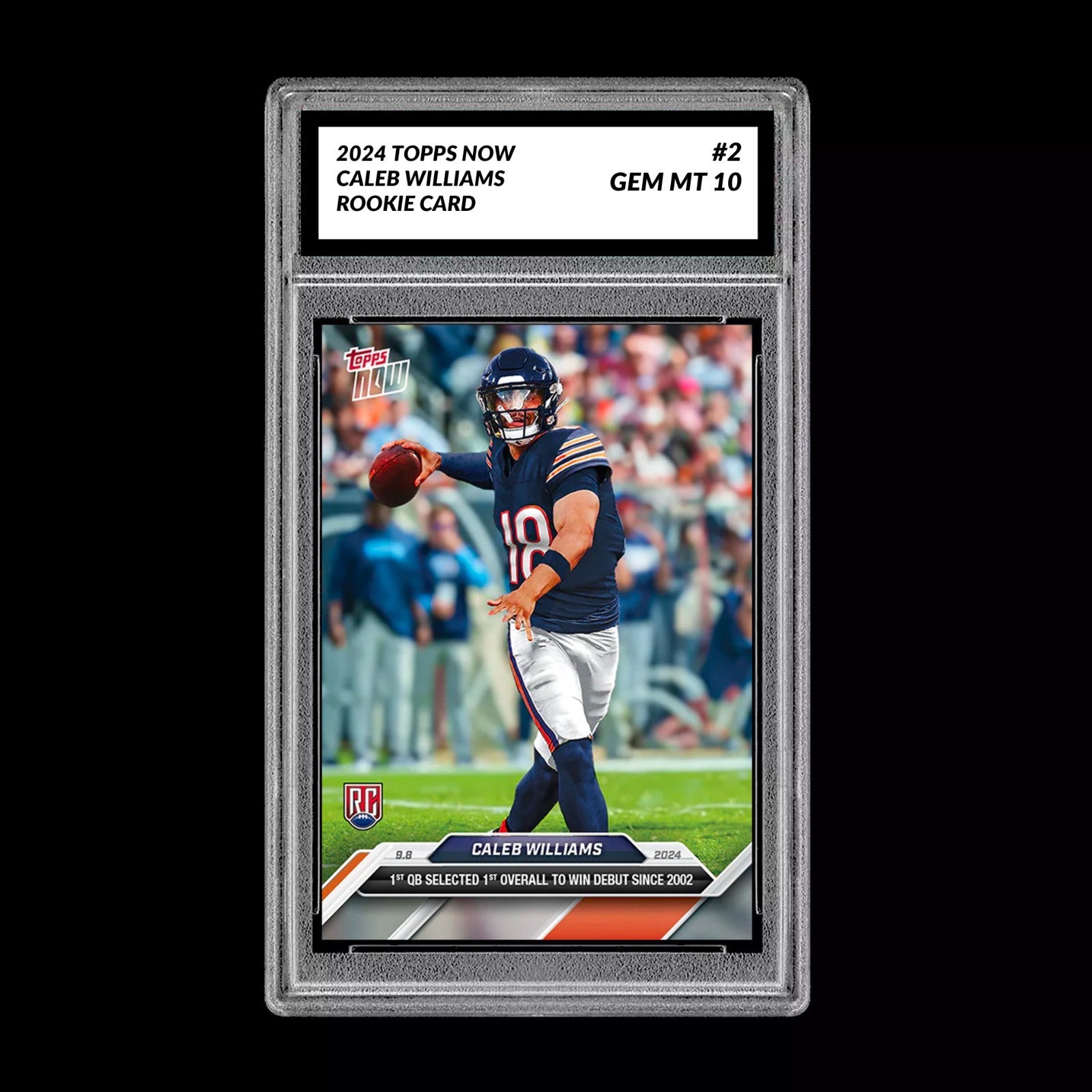 Graded 10 Caleb Williams #2 2024 Topps Now RC Rookie Card Debut Win
