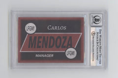 Carlos Mendoza Mets Manager Custom Card Signed w/ LGM! Beckett BGS 10 Auto-2