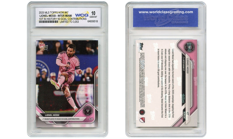 2025 MLS Topps LIONEL MESSI Miami 1st Ever History 50 Goal Card #47 GEM-MINT 10-2