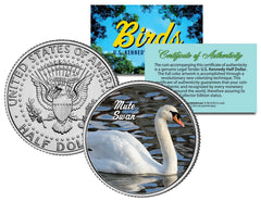 MUTE SWAN ** Collectible Birds ** JFK Kennedy Half Dollar Colorized U.S. Coin-1