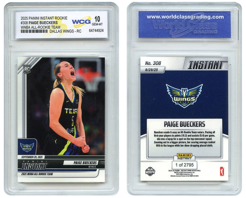 2025 Panini PAIGE BUECKERS WNBA ALL-ROOKIE Team ROOKIE CARD #308 - GEM MINT 10-2