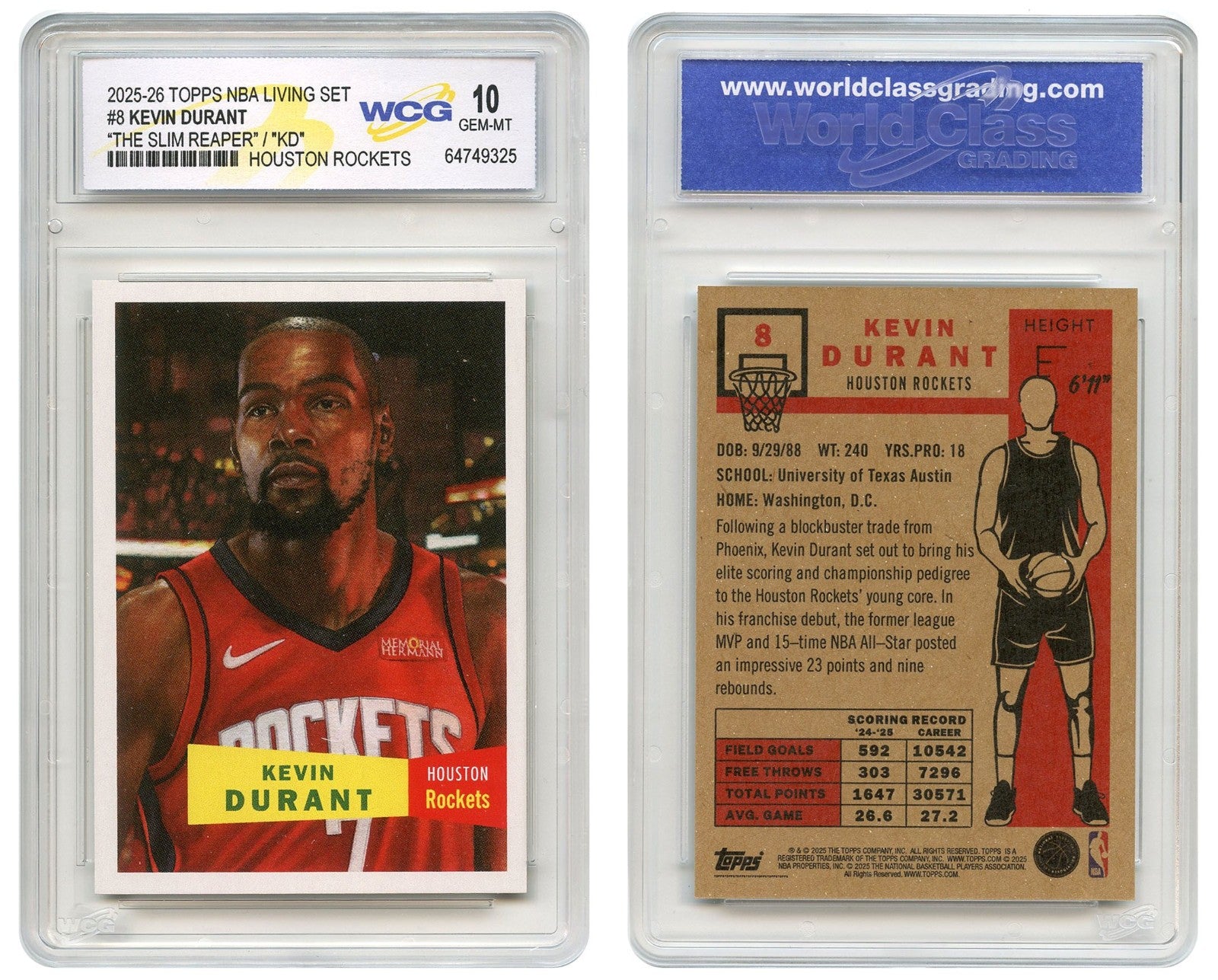 2025-26 Topps NBA Living Set KEVIN DURANT The Slim Reaper KD Card #8 GEM MINT 10
