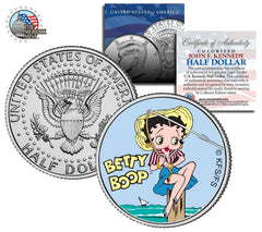 Moneda de medio dólar estadounidense de Betty Boop "Pescando" JFK Kennedy *Con licencia oficial*-1