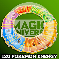 120 Pokémon Basic Energy Cards TCG – 20 of Each Classic Type Fire, Water, Grass, Lightning, Psychic, Fighting, Darkness, Metal, Fairy, Colorless – Collectible Trading Cards-1