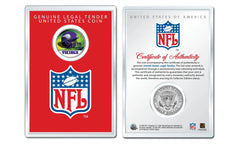 MINNESOTA VIKINGS NFL Helmet JFK Half Dollar Coin w/ NFL Display Case LICENSED-1