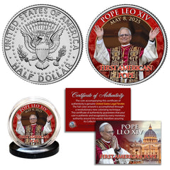 POPE LEO XIV 1st American Pope Authentic 2025 U.S. JFK Kennedy Half Dollar Coin-1