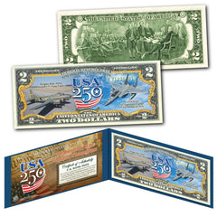 AIR FORCE - USA America 250 Anniversary WWII Memphis Belle F15 Fighter $2 Bill-2