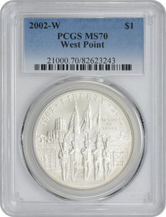 2002-W West Point Commemorative Dollar MS70 PCGS Mint State 70-1
