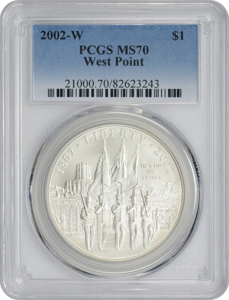 2002-W West Point Commemorative Dollar MS70 PCGS Mint State 70-1
