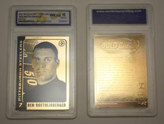 2004 Ben Roethlisberger Pittsburgh Steelers ROOKIE Gold Card Graded GEM MINT 10-1