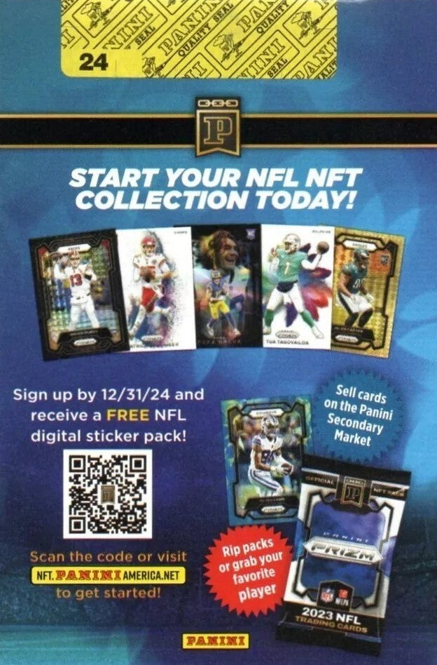 2024 Panini NFL Football Sticker Collection Box 50 Packs 250 Stickers 50 Cards-3