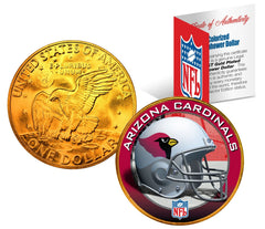 ARIZONA CARDINALS NFL 24K Gold Plated IKE Dollar US Coin * NFL LICENSED *-1