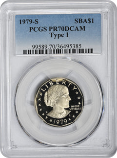 1979-S Type 1 Susan B Anthony Dollar SBA PR70DCAM PCGS Proof 70 DC Filled 'S'-1