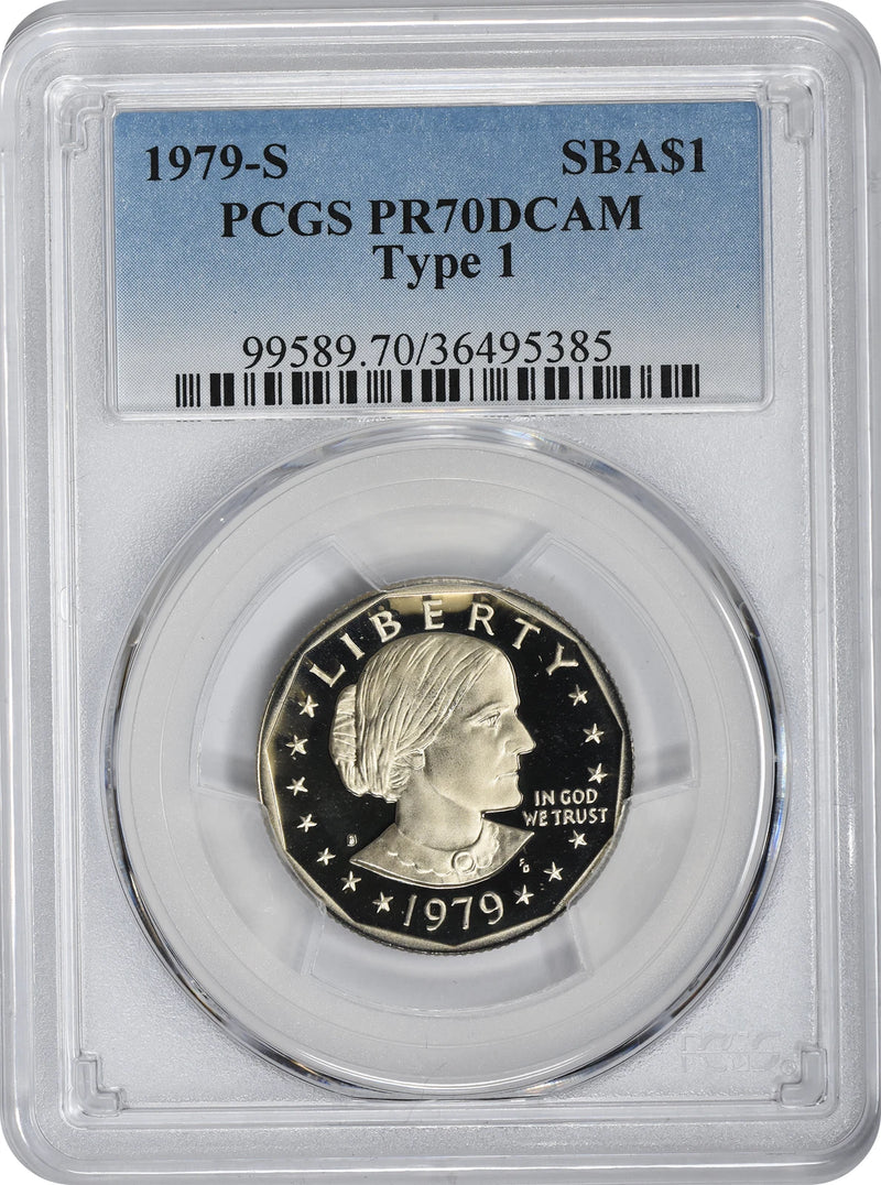 1979-S Type 1 Susan B Anthony Dollar SBA PR70DCAM PCGS Proof 70 DC Filled 'S'-1