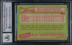 Bret Saberhagen Auto 1985 Topps RC 23 Royals Auto GM 10 "85 y 89 AL CY" Beckett -2
