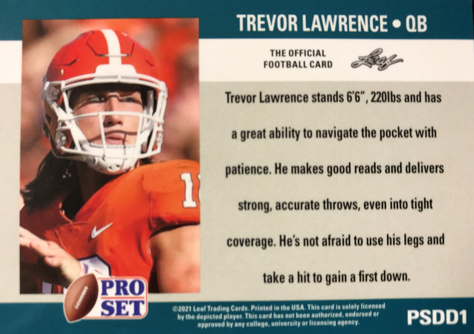 TREVOR LAWRENCE 10 Card Lot 2021 Pro Set DRAFT DAY Shortprint Rookie Card PSDD1-2