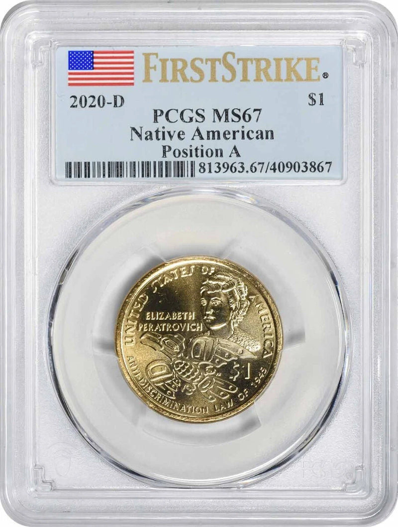 2020-D Native American Sacagawea Dollar Position A MS67 First Strike PCGS-1