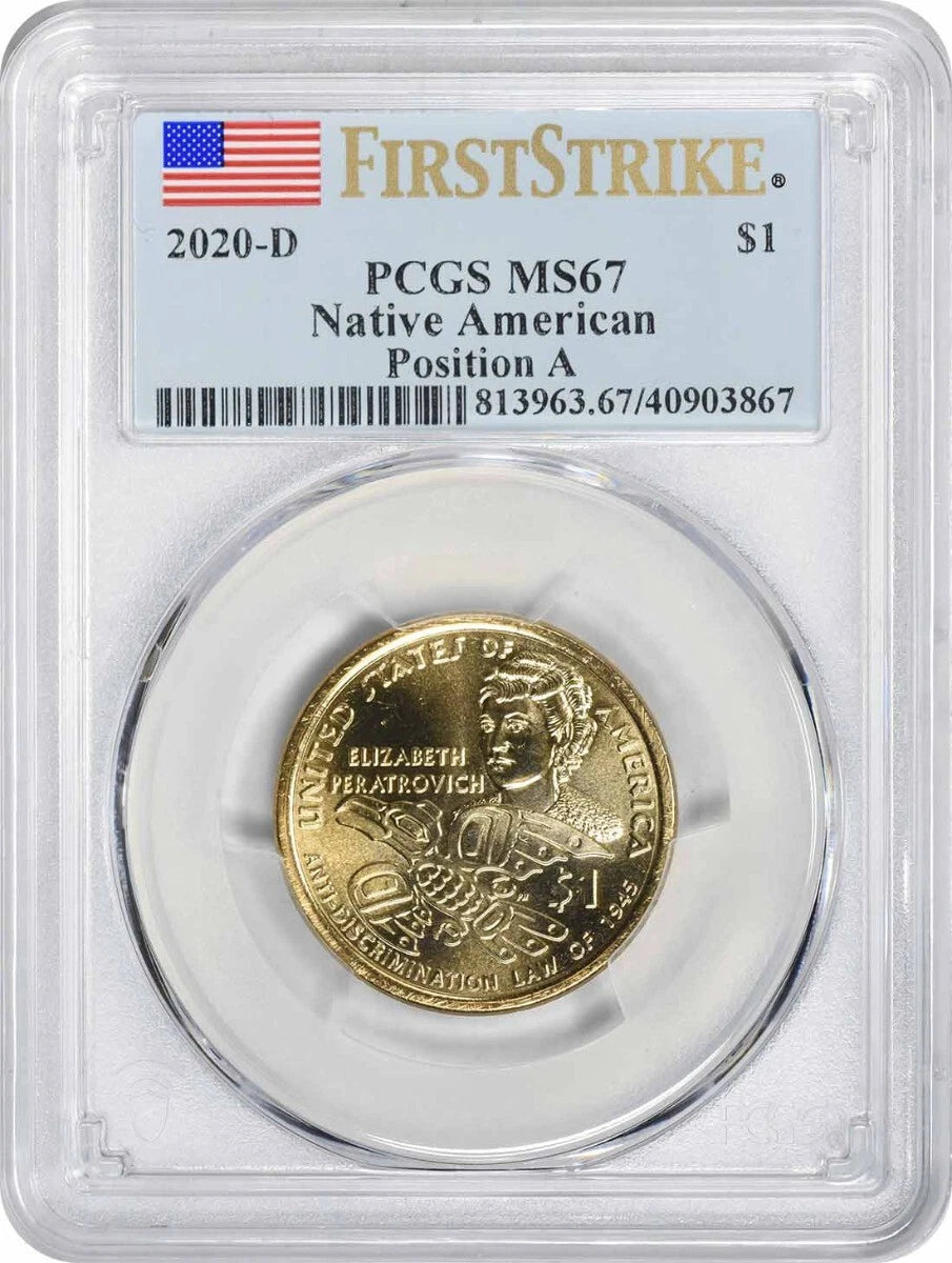 2020-D Native American Sacagawea Dollar Position A MS67 First Strike PCGS