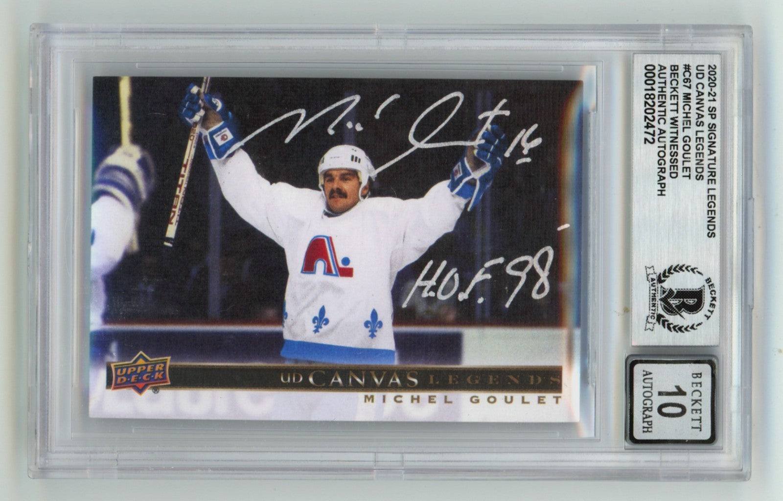 Michael Goulet 2020-21 UD SP Signature Legends #C67 Signed w/ HOF 98 BGS 10 Auto-1