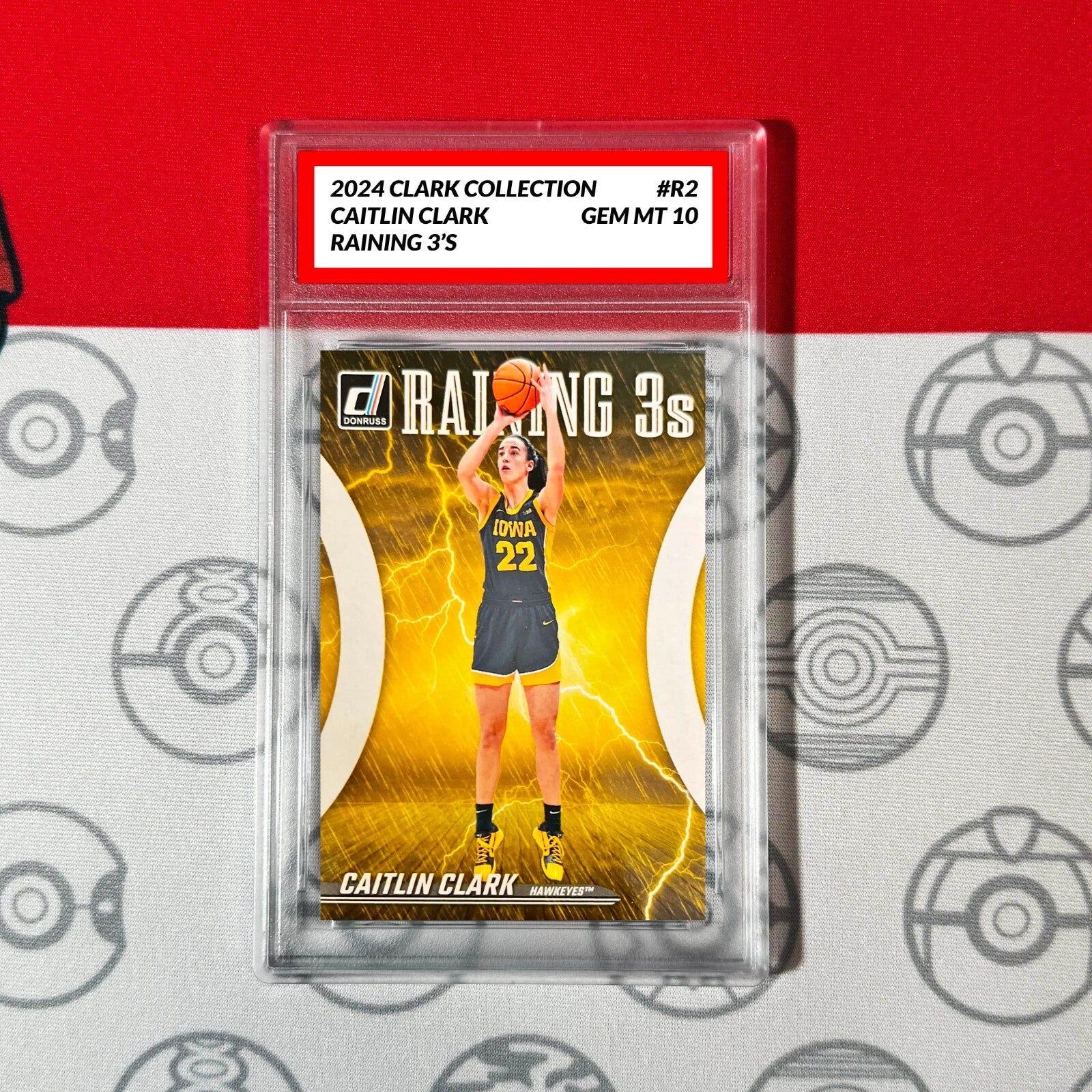 Graded 10 Caitlin Clark 2024 Panini Collection Donruss Raining 3s Insert #R2-1