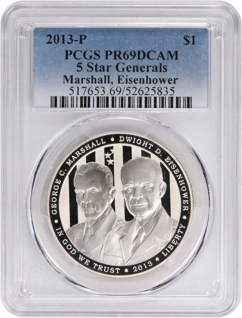 2013-P 5 Star Generals Commemorative Silver Dollar PR69DCAM PCGS-1