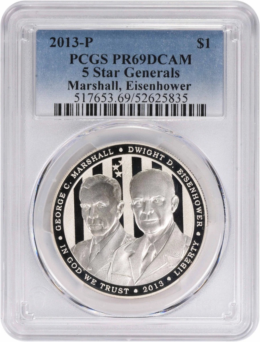 2013-P 5 Star Generals Commemorative Silver Dollar PR69DCAM PCGS