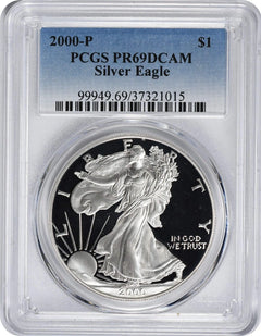 2000-P American Silver Eagle Dollar PR69DCAM PCGS Proof 69 Deep Cameo-1
