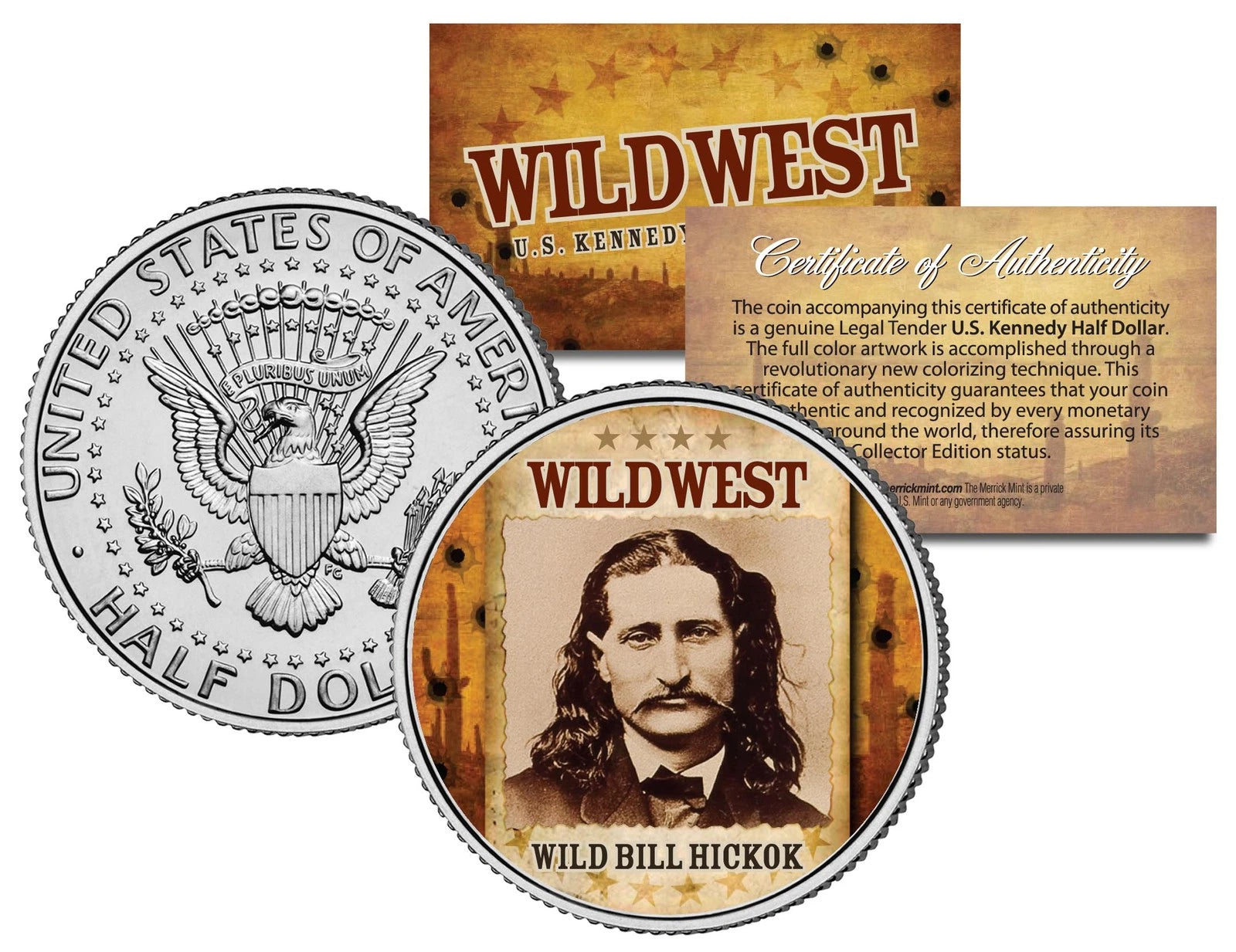 WILD BILL HICKOK * Wild West Series * JFK Kennedy Half Dollar U.S. Coin