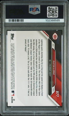 PSA 9 Elly De La Cruz Purple /25 RC Rookie #577 2024 Topps Now-2