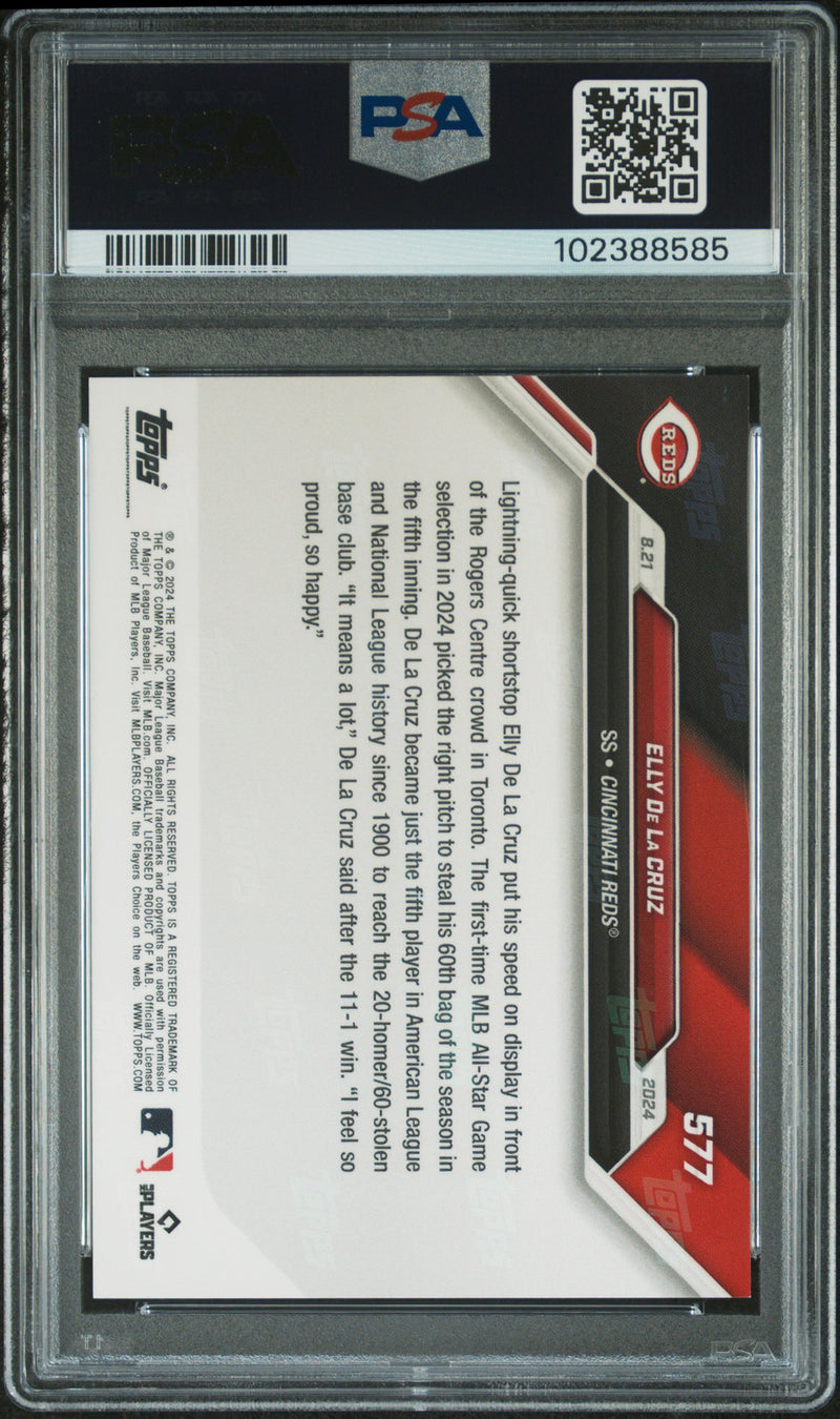 PSA 9 Elly De La Cruz Purple /25 RC Rookie #577 2024 Topps Now-2