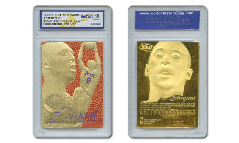 1996-97 KOBE BRYANT FEEL THE GAME Fleer Flair NBA Legacy GOLD ROOKIE GEM-MINT 10-2