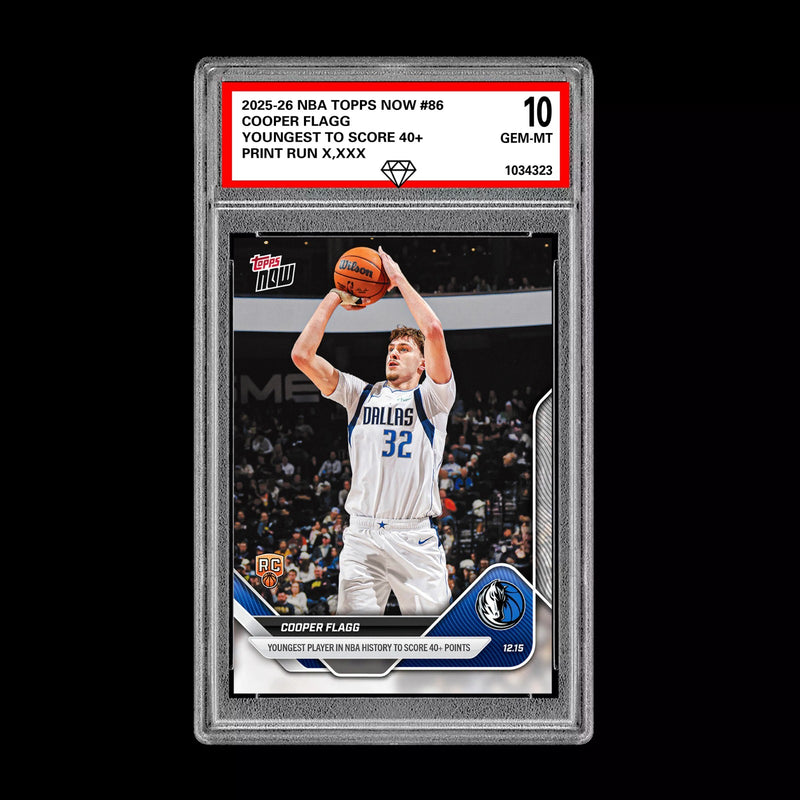 Graded 10 Cooper Flagg RC Rookie Card 2025-26 NBA Topps Now #86 Dallas-1