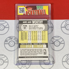 Graded 10 1990 Fleer James Worthy Card 97 MINT Los Angeles Lakers GEM MINT-2