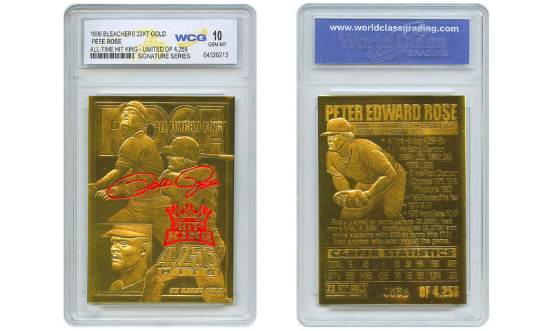 1996 PETE ROSE Bleachers 23KT Gold Card Signature Series LTD 4256 - GEM MINT 10-1