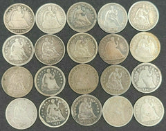 Estate Coin Lot Seated Liberty 3x Silver Half Dimes ✯ ✯ H10c RARE US Type ✯ ✯-1