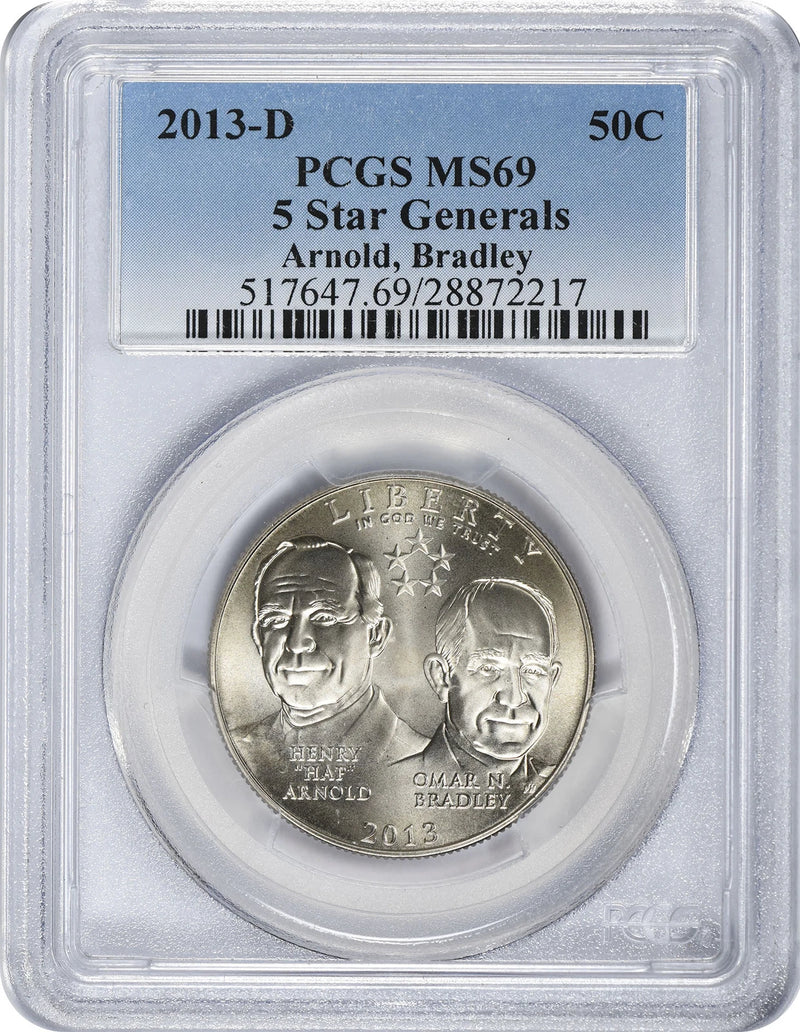 2013-D 5-Star Generals Commemorative Half MS69 PCGS Mint State 69-1