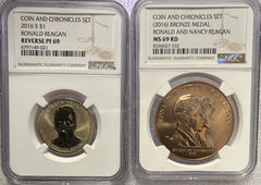 2016 C&C Ronald Reagan NGC Reverse PF 69 & Bronze Medal MS 69 RD-6