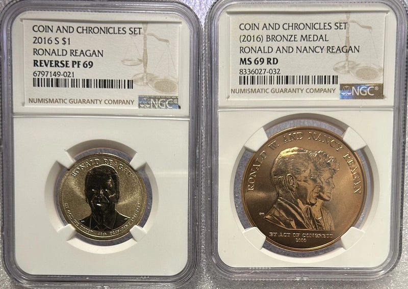 2016 C&C Ronald Reagan NGC Reverse PF 69 & Bronze Medal MS 69 RD-6