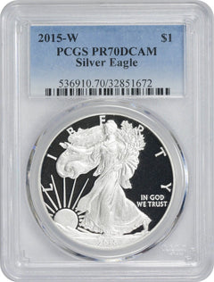 2015-W American Silver Eagle Dollar PR70DCAM PCGS Proof 70 Deep Cameo-1