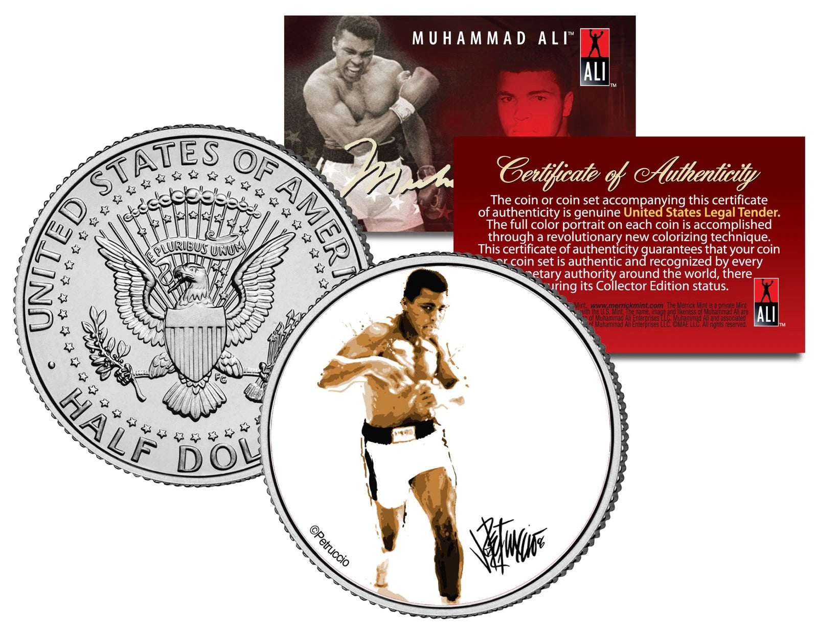 Muhammad Ali "Full Pose" JFK Kennedy Half Dollar US Coin *Officially Licensed*-1