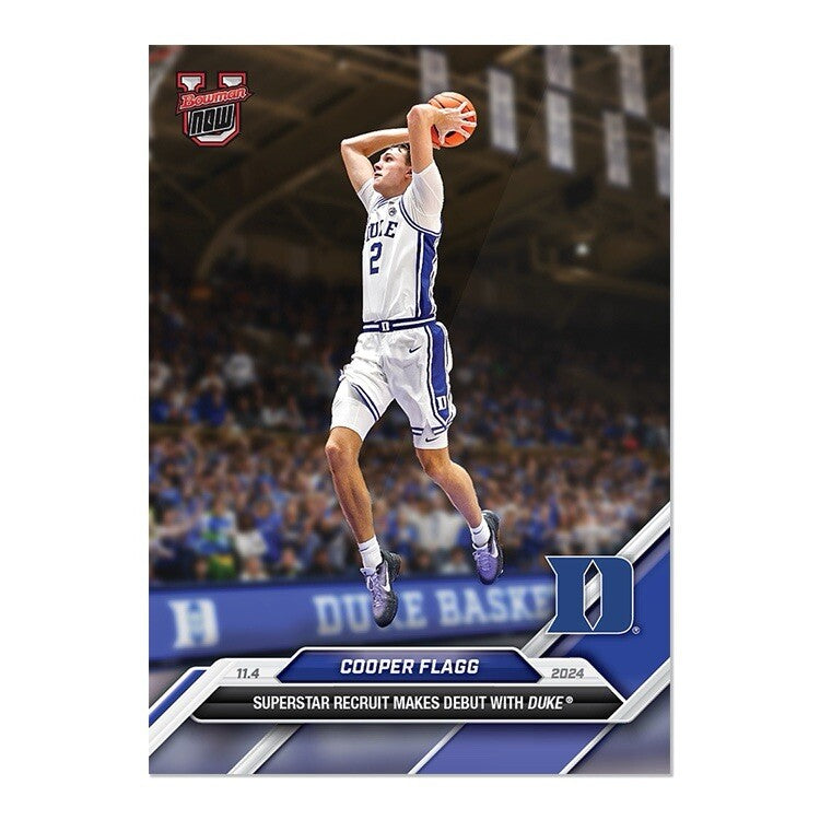 Graded 10 Cooper Flagg #1 Debut Duke RC Rookie 2024-25 Bowman U Now Card-3