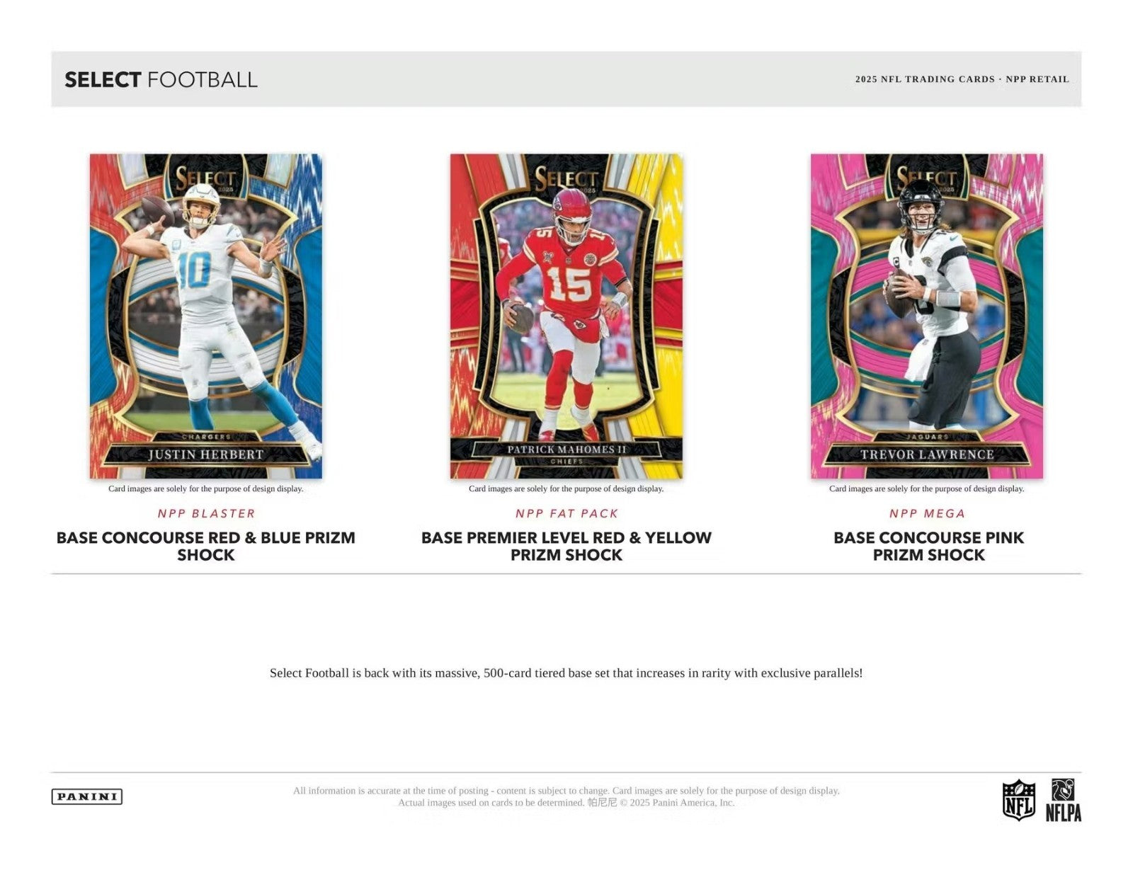 2025 Panini SELECT Football NFL 24 Card Blaster Box 3 EXCLUSIVE Red n Blue Shock-3
