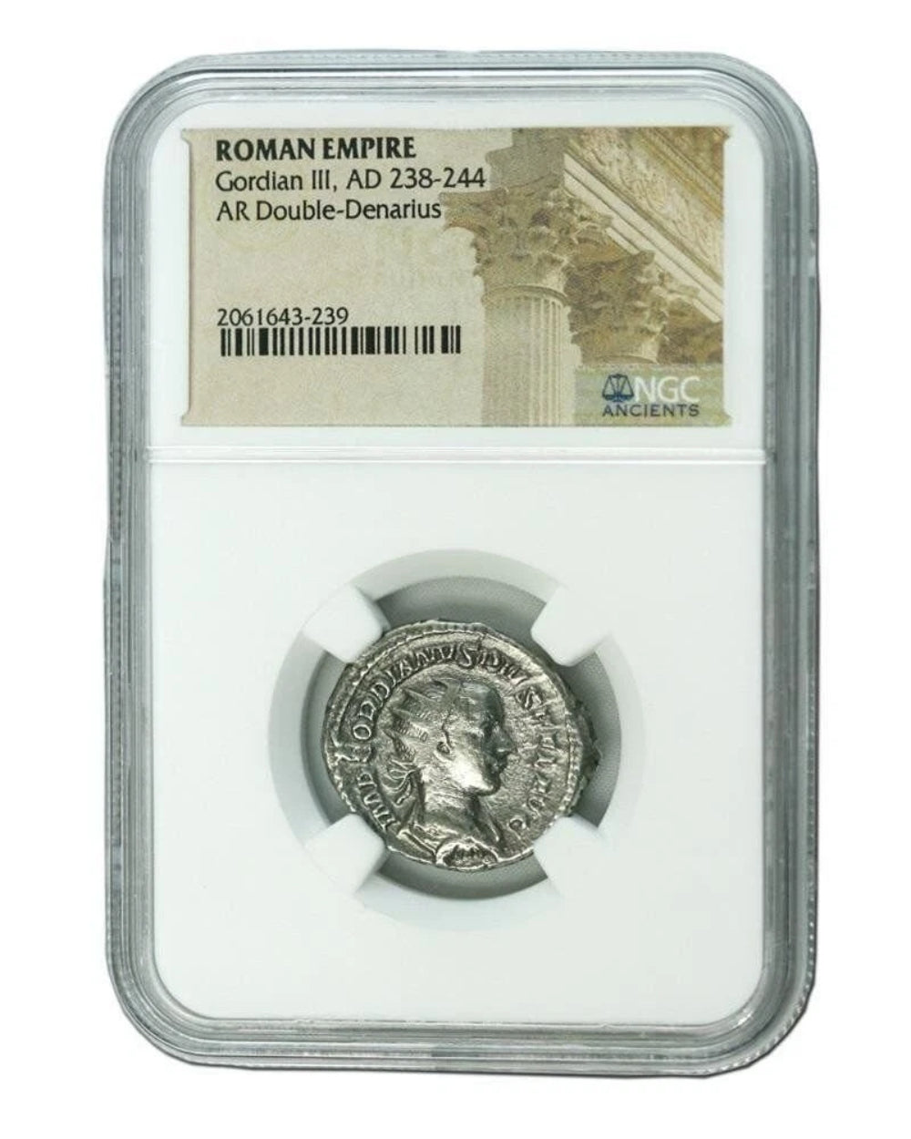 Gordian III Roman Silver Antoninianus NGC Certified Slab AD 238-244