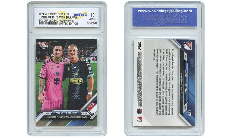 2024 MLS Topps LIONEL MESSI / CAVAN SULLIVAN Legend & Phenom Card #129 - GEM 10-2