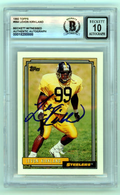 Levon Kirkland 1992 Topps #664 Signed Rookie RC Beckett BGS 10 Auto Steelers-1