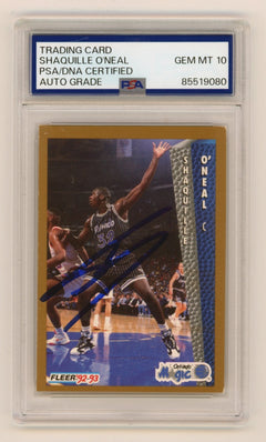Shaquille O'Neal 1992-93 Fleer #401 Rookie RC Signed PSA 10 Auto Magic Shaq-1