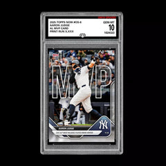 Graded 10 Aaron Judge AL MVP Card 2025 Topps NOW Yankees Baseball Card #OS-8-1