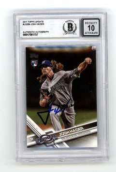 Josh Hader 2017 Topps Update #US208 Rookie RC Signed Beckett BAS BGS 10 Auto-1