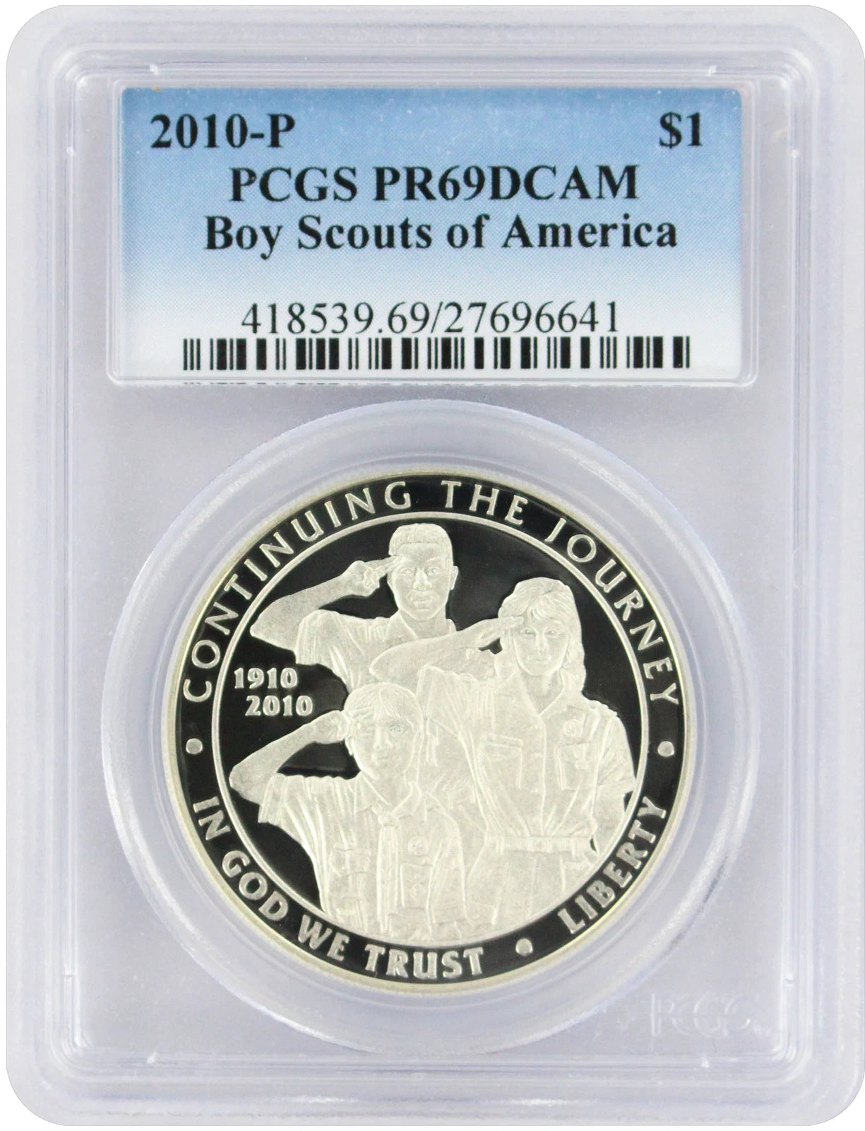 2010-P Boy Scouts America Silver Commemorative Dollar PR69DCAM PCGS Proof 69 DC-1