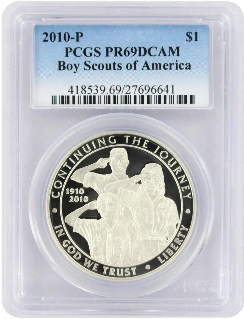 2010-P Boy Scouts America Silver Commemorative Dollar PR69DCAM PCGS Proof 69 DC-1